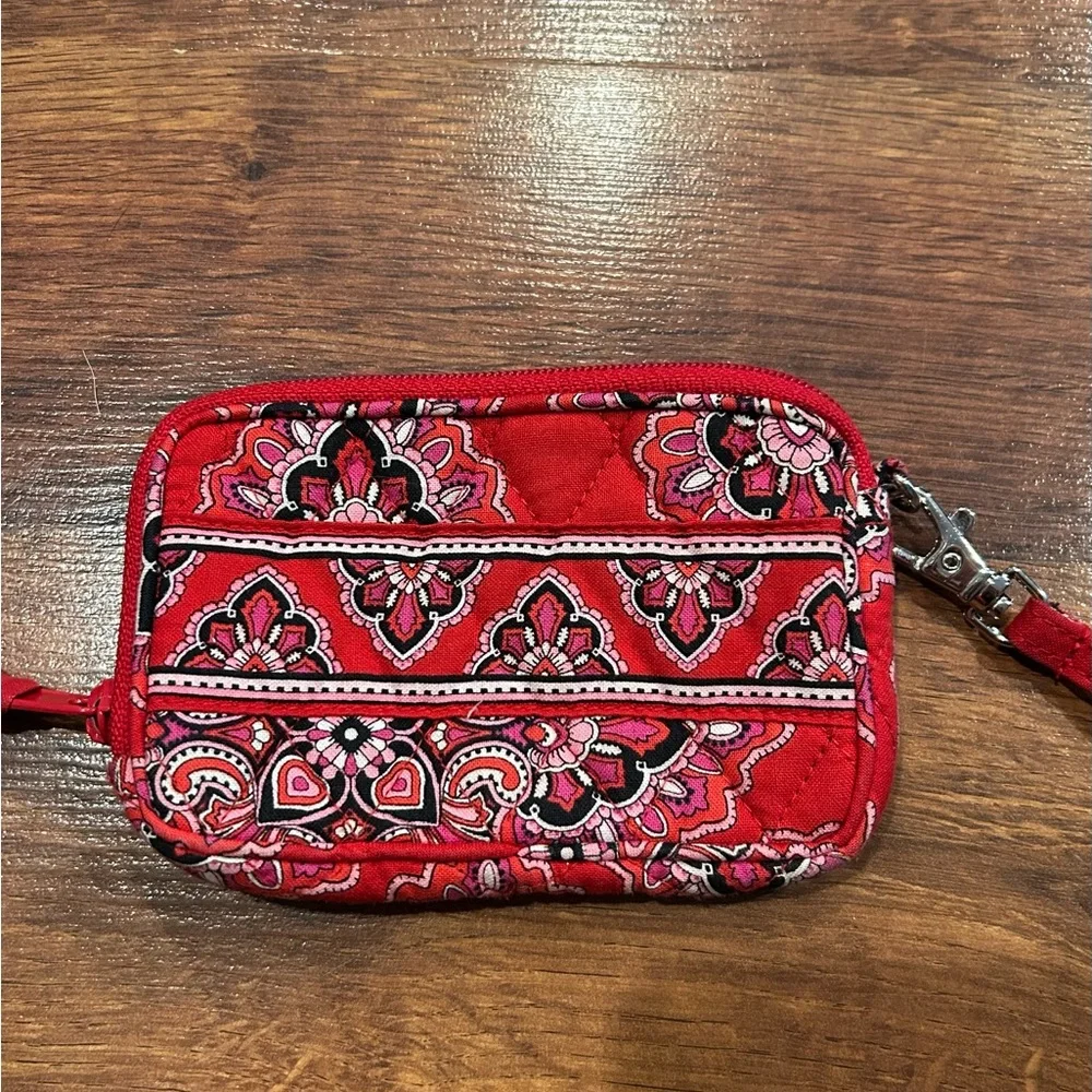 Vera Bradley Shoulder Bag Purse Frankly Scarlett Red Paisley Wallet Matching Set